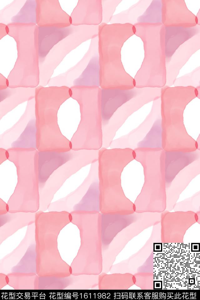 水彩格子渐变数码印花华亿平台下载（图片编号: 1611982） - 瓦栏（Walan）