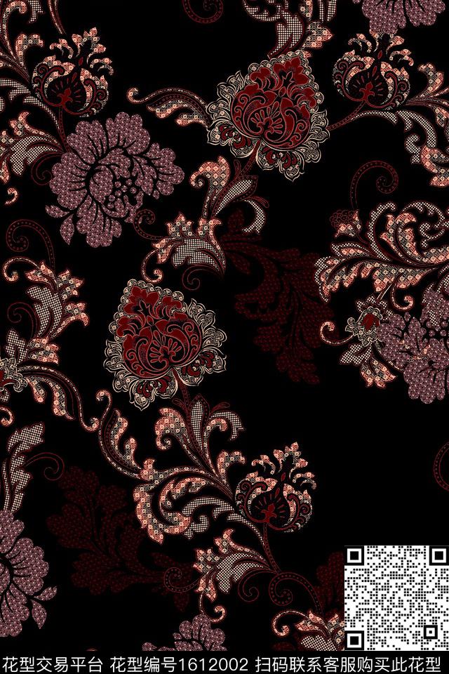 民族风民族花卉花卉数码印花华亿平台下载（图片编号: 1612002） - 瓦栏（Walan）