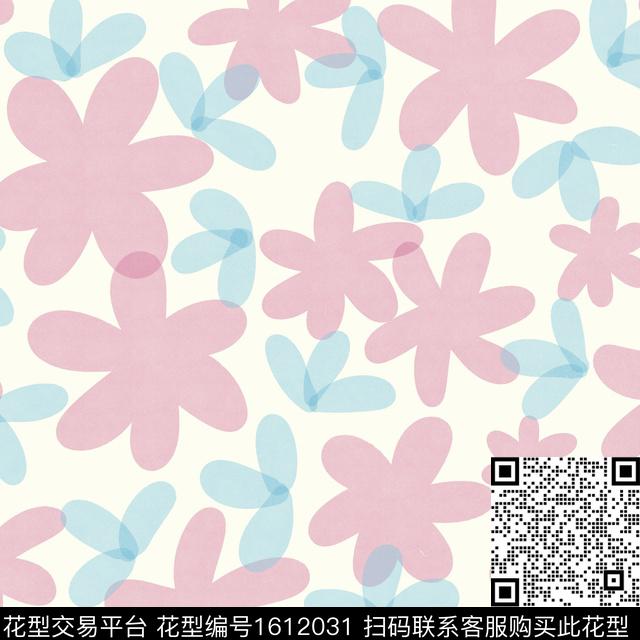 小清新花卉清爽底花卉数码印花华亿平台下载（图片编号: 1612031） - 瓦栏（Walan）