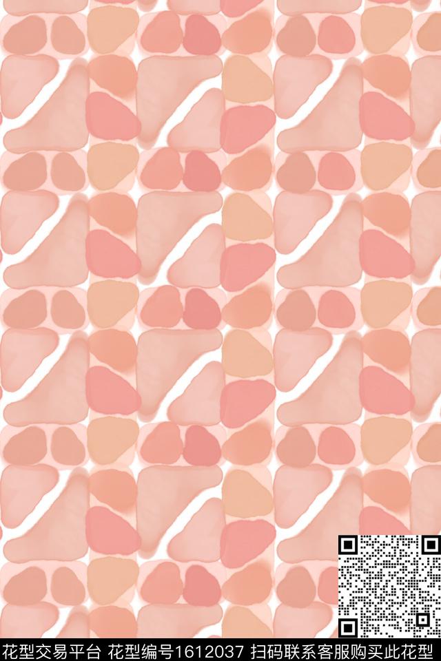 水彩格子混合拼接数码印花华亿平台下载（图片编号: 1612037） - 瓦栏（Walan）