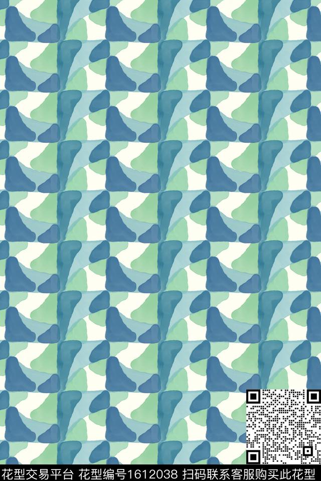 简约水彩格子数码印花华亿平台下载（图片编号: 1612038） - 瓦栏（Walan）