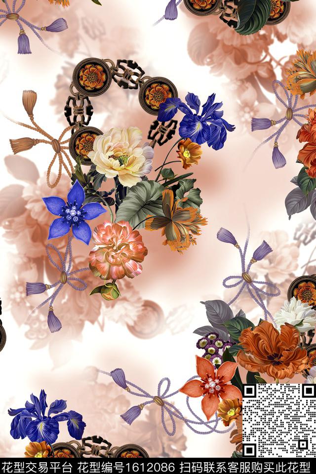 大花花卉中老年数码印花华亿平台下载（图片编号: 1612086） - 瓦栏（Walan）