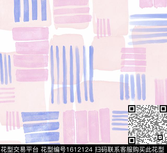 女装线条混合拼接数码印花华亿平台下载（图片编号: 1612124） - 瓦栏（Walan）