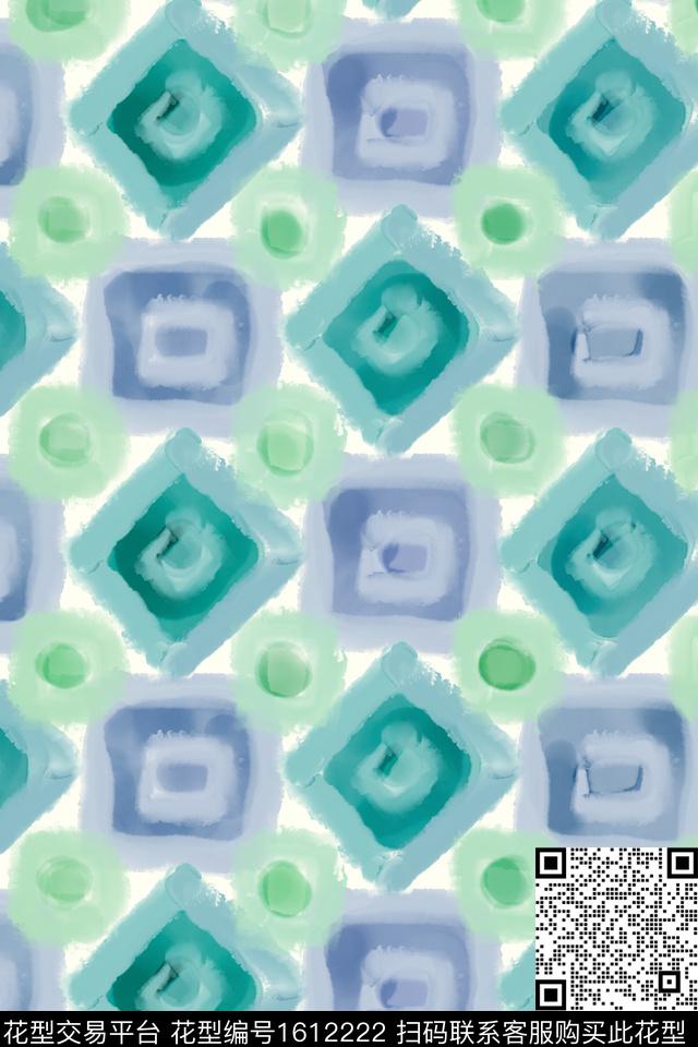 水彩格子几何数码印花华亿平台下载（图片编号: 1612222） - 瓦栏（Walan）