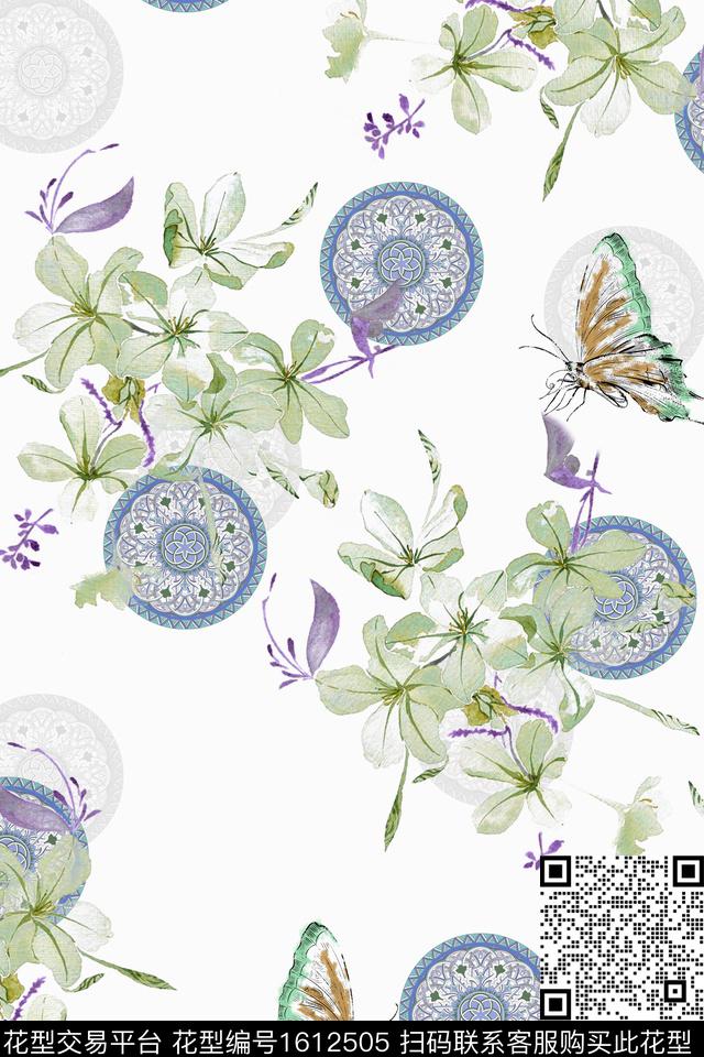 民族风彩色几何曼陀罗数码印花华亿平台下载（图片编号: 1612505） - 瓦栏（Walan）