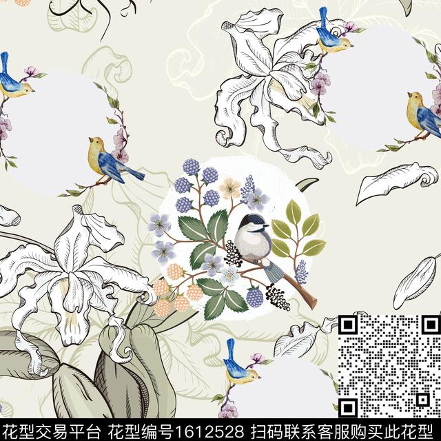 植物花鸟花卉数码印花华亿平台下载（图片编号: 1612528） - 瓦栏（Walan）