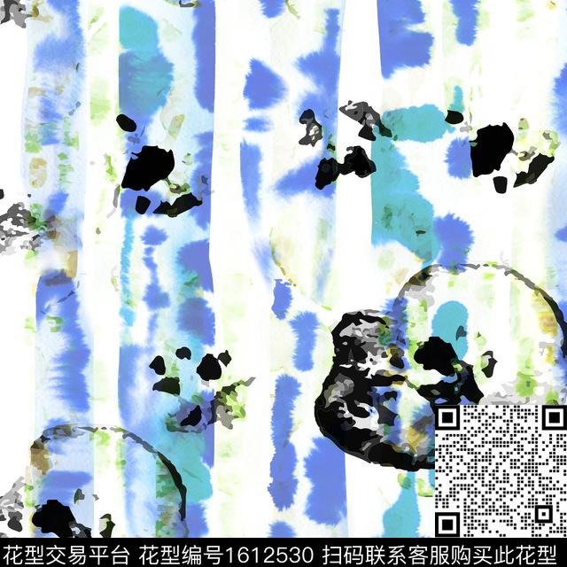 晕染肌理大牌风条纹数码印花华亿平台下载（图片编号: 1612530） - 瓦栏（Walan）