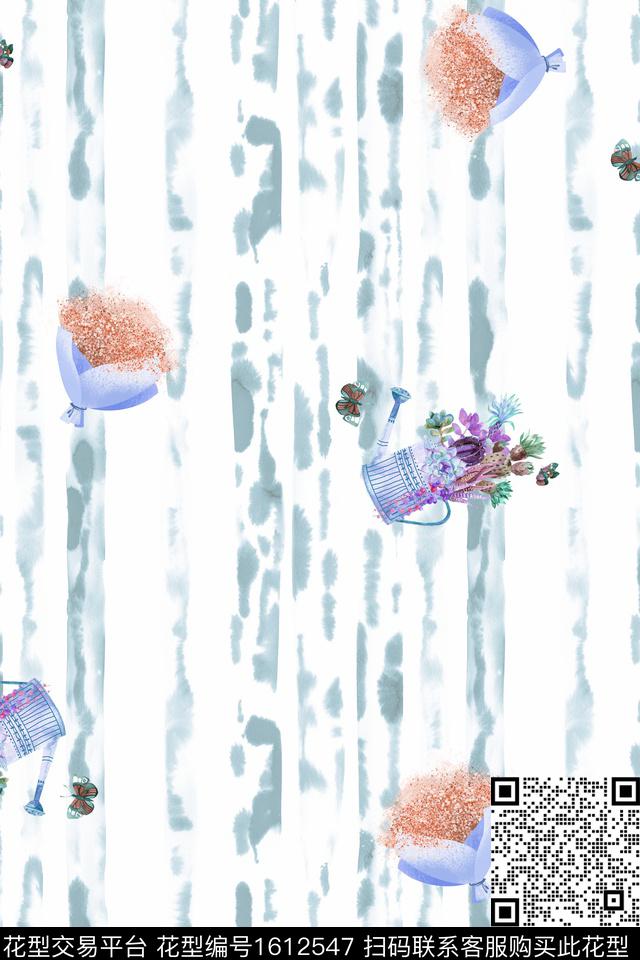 晕染肌理小碎花抽象数码印花华亿平台下载（图片编号: 1612547） - 瓦栏（Walan）