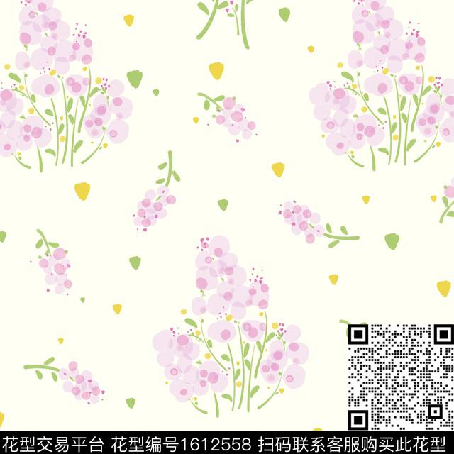 花卉水彩花卉小清新数码印花华亿平台下载（图片编号: 1612558） - 瓦栏（Walan）