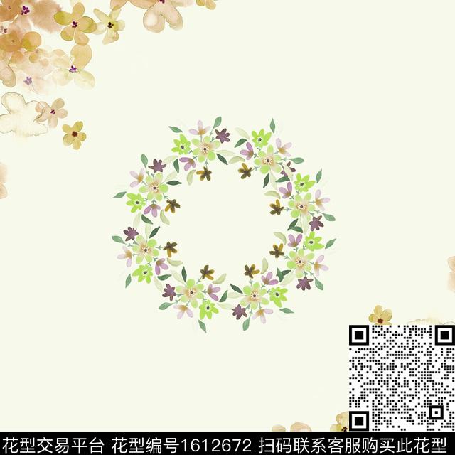 花卉水彩花卉数码印花华亿平台下载（图片编号: 1612672） - 瓦栏（Walan）