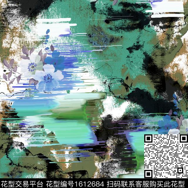 晕染肌理大牌风休闲数码印花华亿平台下载（图片编号: 1612684） - 瓦栏（Walan）