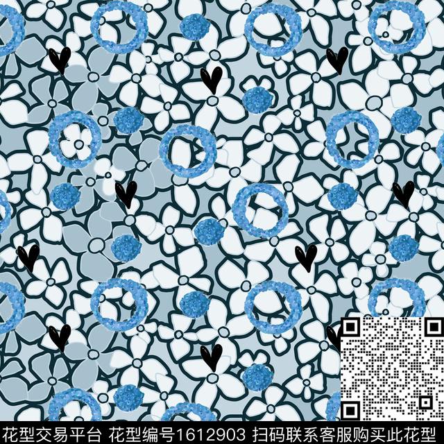 小碎花休闲几何数码印花华亿平台下载（图片编号: 1612903） - 瓦栏（Walan）