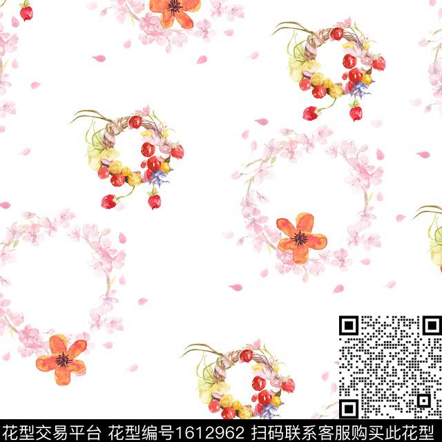 花卉小清新水彩花卉数码印花华亿平台下载（图片编号: 1612962） - 瓦栏（Walan）