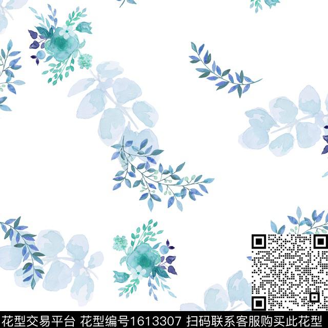 小清新小碎花水彩花卉数码印花华亿平台下载（图片编号: 1613307） - 瓦栏（Walan）