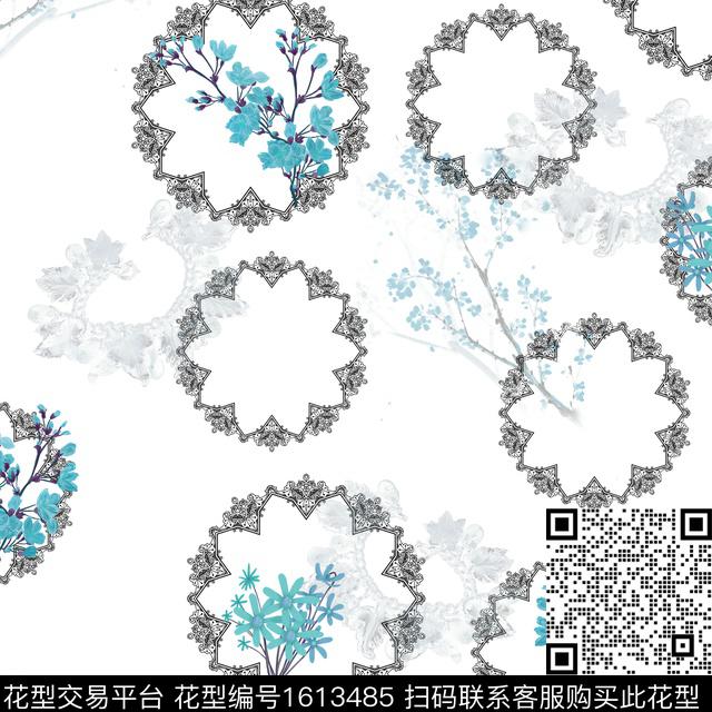 珠宝宝石花卉曼陀罗数码印花华亿平台下载（图片编号: 1613485） - 瓦栏（Walan）