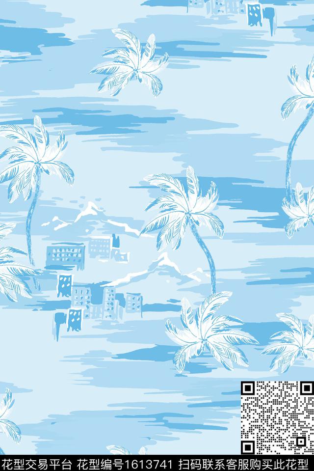建筑热带华亿平台风景景观数码印花华亿平台下载（图片编号: 1613741） - 瓦栏（Walan）