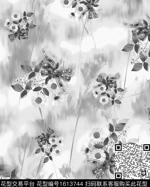 小清新趣味晕染肌理数码印花华亿平台下载（图片编号: 1613744） - 瓦栏（Walan）