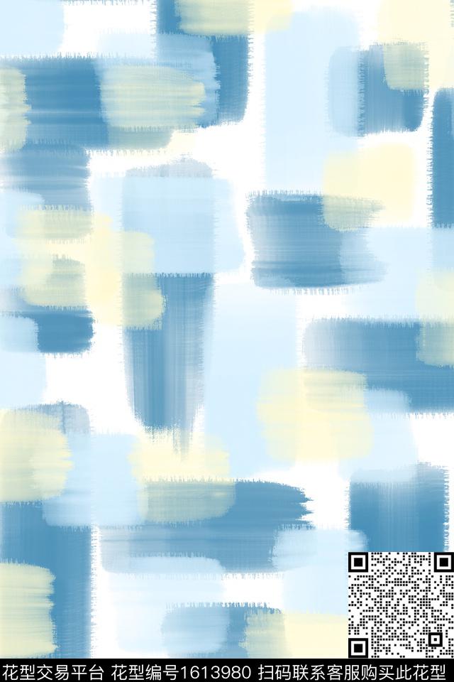 笔触涂鸦抽象数码印花华亿平台下载（图片编号: 1613980） - 瓦栏（Walan）