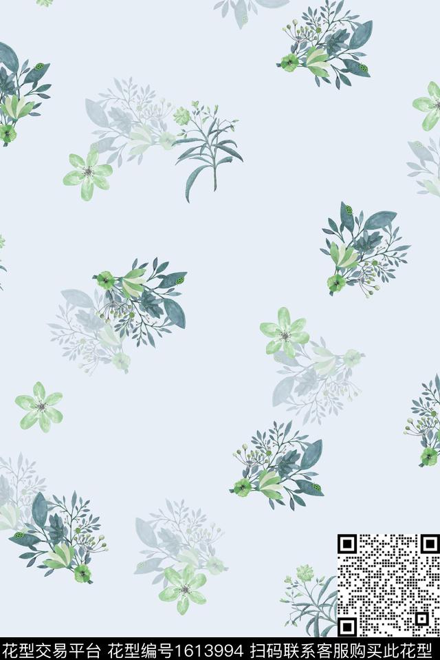 小清新小碎花水彩花卉数码印花华亿平台下载（图片编号: 1613994） - 瓦栏（Walan）
