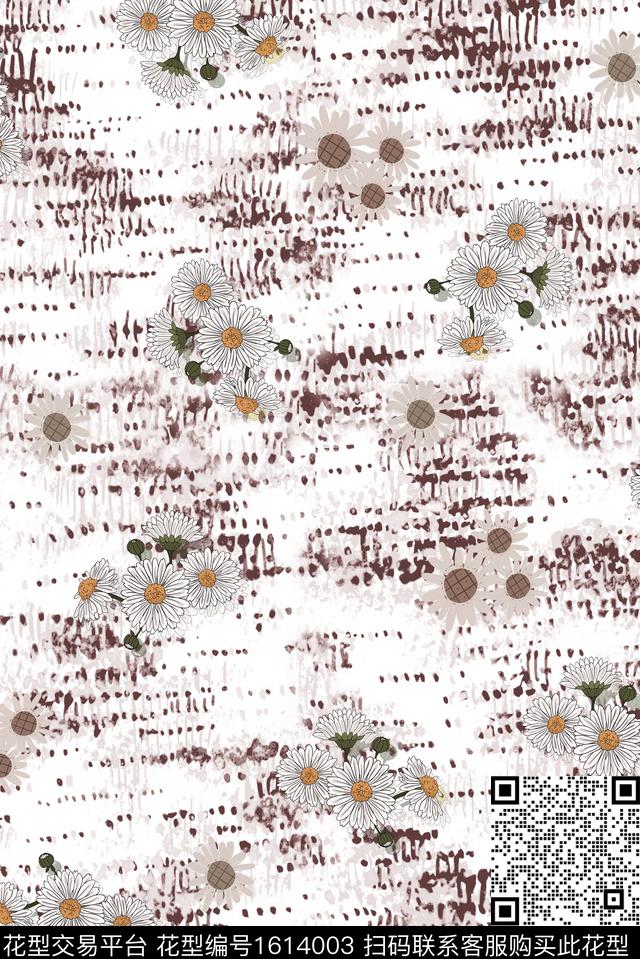 小清新小碎花水彩花卉数码印花华亿平台下载（图片编号: 1614003） - 瓦栏（Walan）