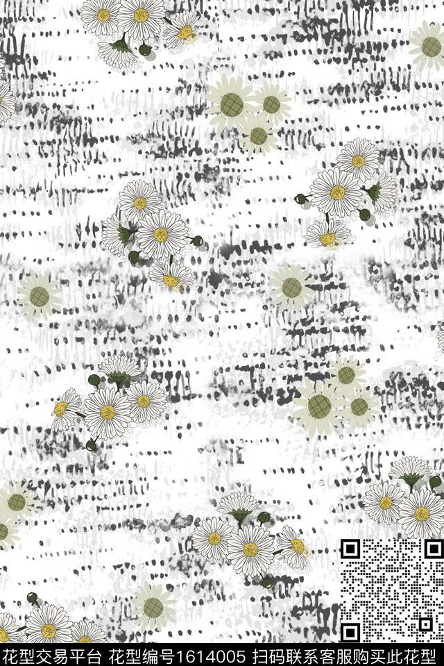 花卉小雏菊底纹数码印花华亿平台下载（图片编号: 1614005） - 瓦栏（Walan）
