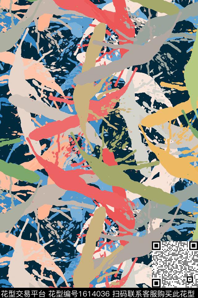 抽象涂鸦传统印花华亿平台下载（图片编号: 1614036） - 瓦栏（Walan）