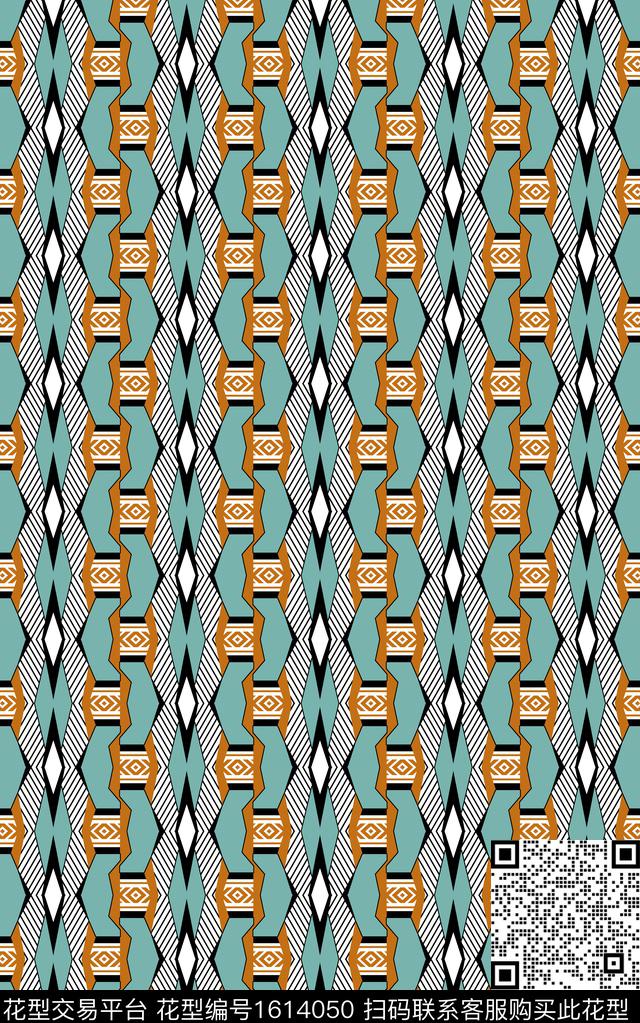 条纹混合拼接几何传统印花华亿平台下载（图片编号: 1614050） - 瓦栏（Walan）