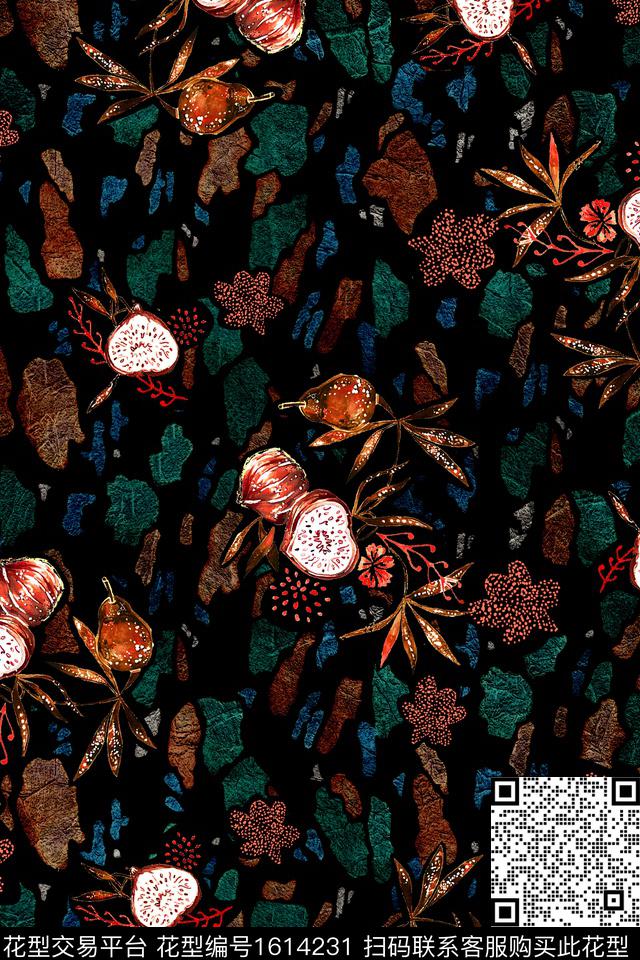 中老年复古果子数码印花华亿平台下载（图片编号: 1614231） - 瓦栏（Walan）