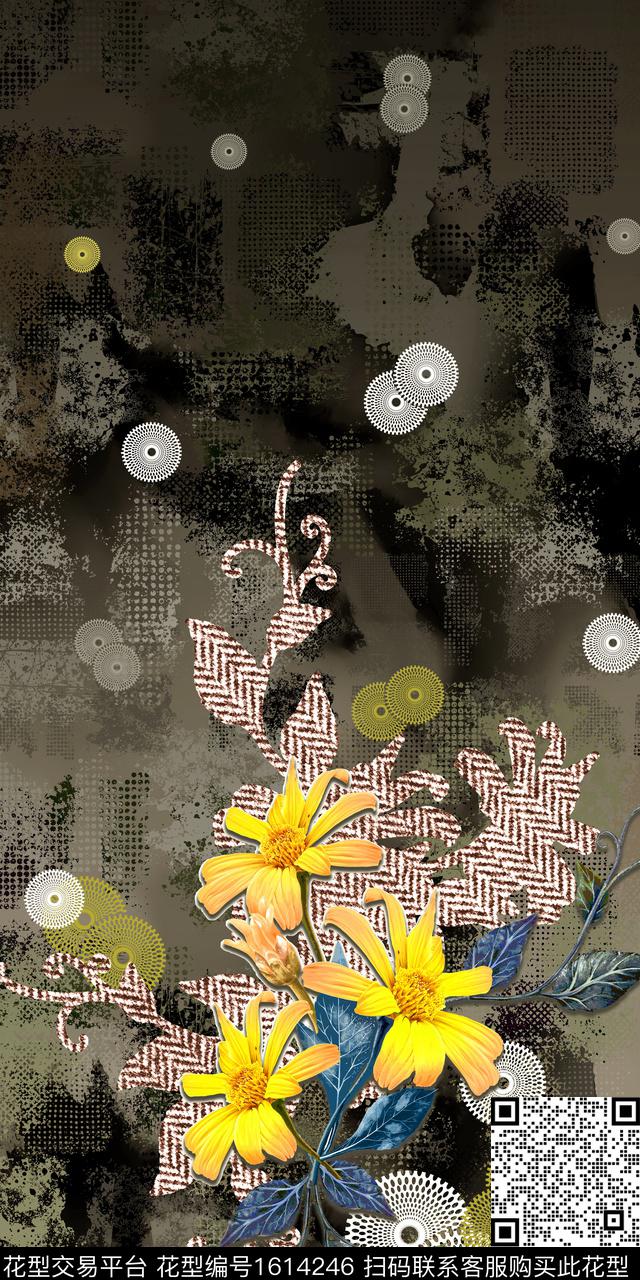 花卉中老年定位花数码印花华亿平台下载（图片编号: 1614246） - 瓦栏（Walan）