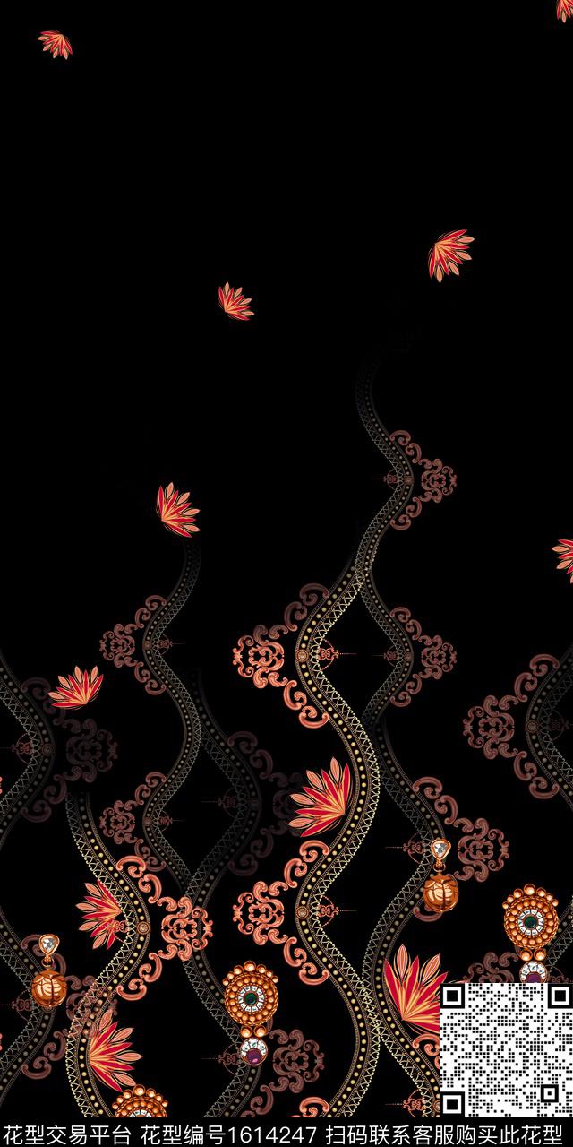 民族风花卉中老年数码印花华亿平台下载（图片编号: 1614247） - 瓦栏（Walan）