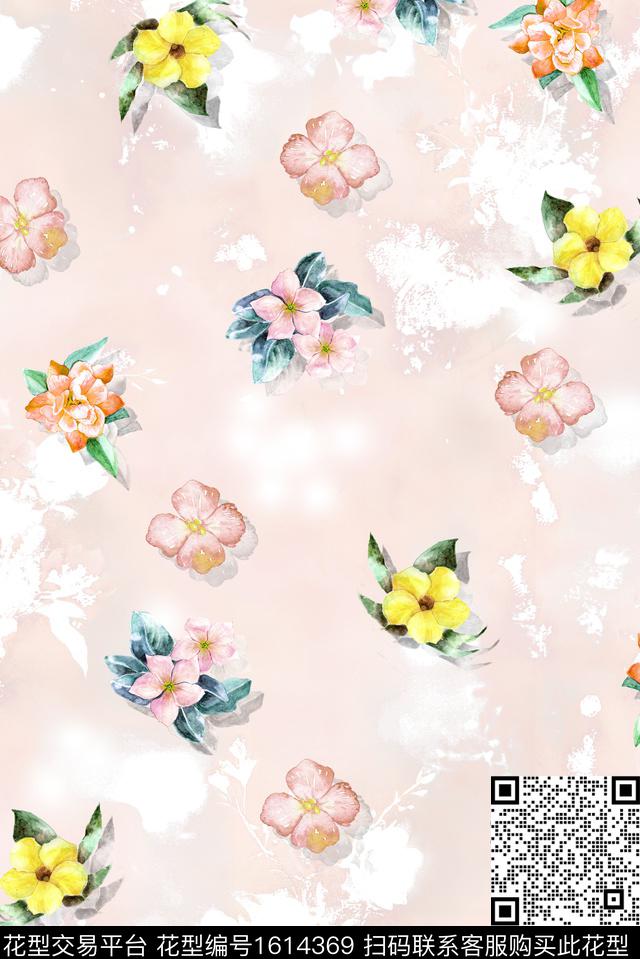 花卉水彩花卉影花数码印花华亿平台下载（图片编号: 1614369） - 瓦栏（Walan）