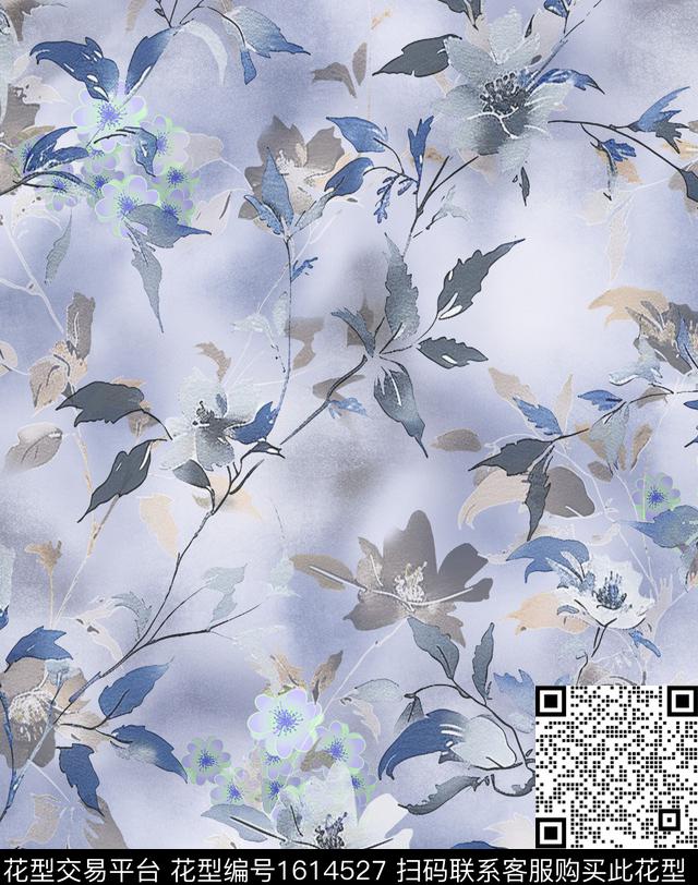 小清新晕染肌理小碎花数码印花华亿平台下载（图片编号: 1614527） - 瓦栏（Walan）