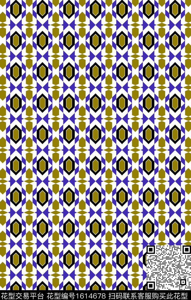 几何混合拼接传统印花华亿平台下载（图片编号: 1614678） - 瓦栏（Walan）
