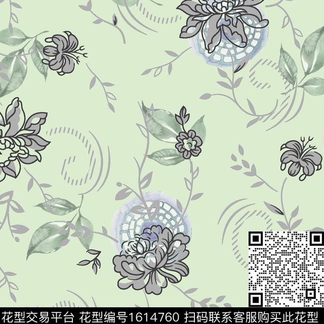 小碎花曼陀罗牡丹数码印花华亿平台下载（图片编号: 1614760） - 瓦栏（Walan）