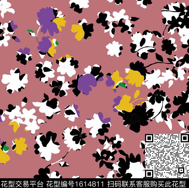 清爽底花卉四叶草小碎花数码印花华亿平台下载（图片编号: 1614811） - 瓦栏（Walan）