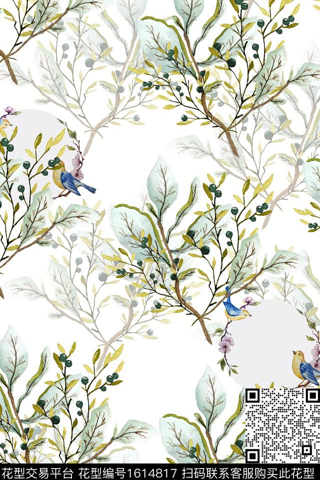 小清新小碎花水彩花卉数码印花华亿平台下载（图片编号: 1614817） - 瓦栏（Walan）