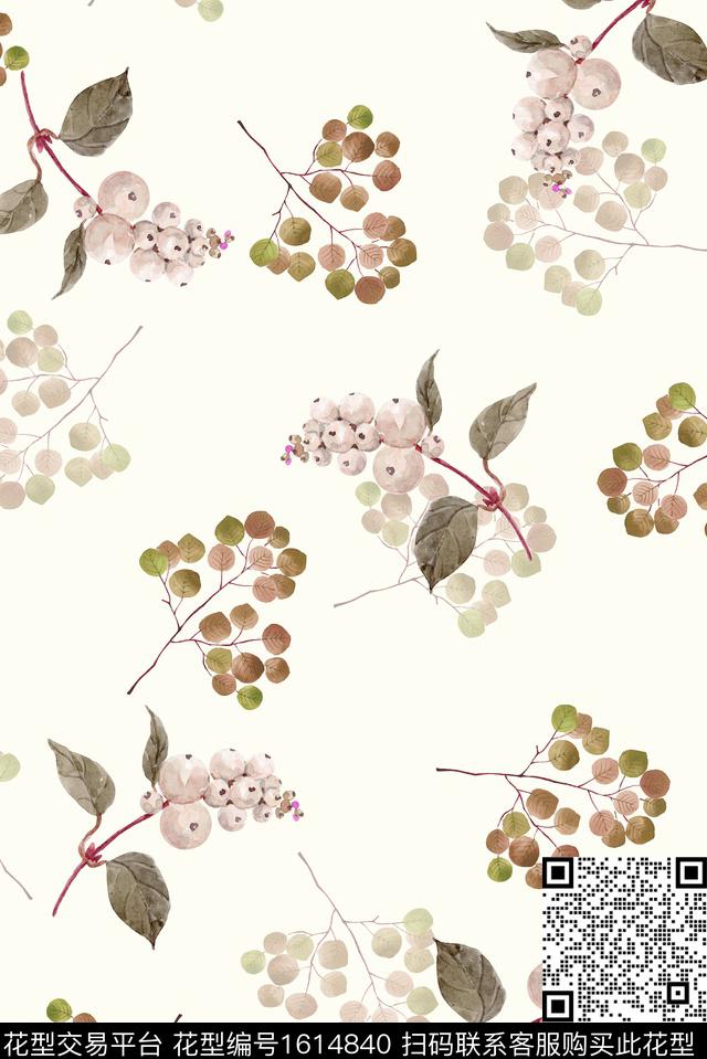 小清新果子水彩数码印花华亿平台下载（图片编号: 1614840） - 瓦栏（Walan）