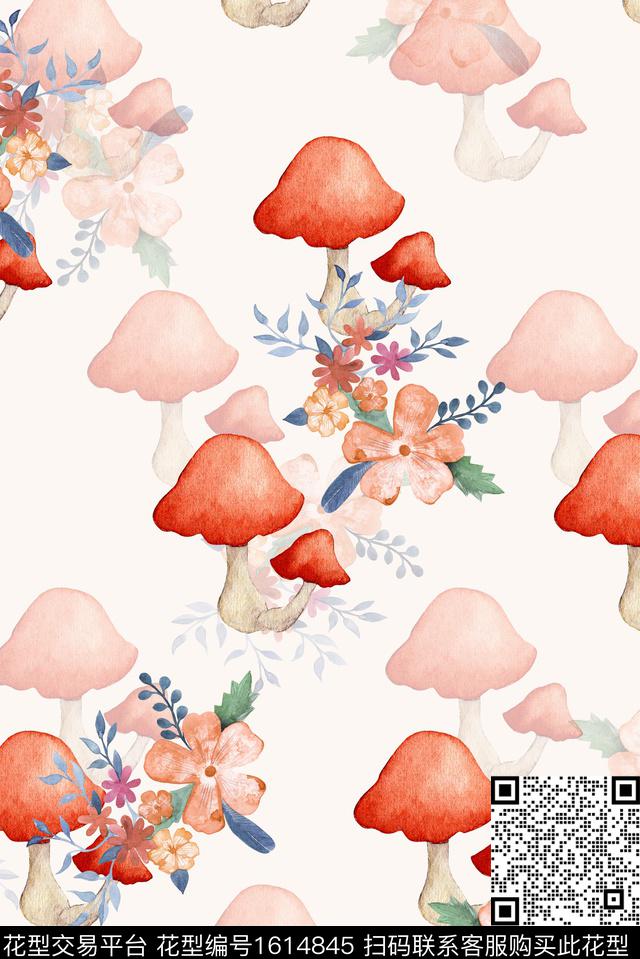 小清新小碎花水彩花卉数码印花华亿平台下载（图片编号: 1614845） - 瓦栏（Walan）