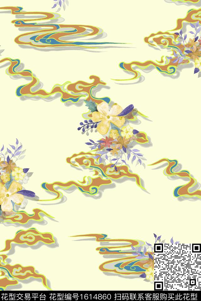 民族风小碎花水彩花卉数码印花华亿平台下载（图片编号: 1614860） - 瓦栏（Walan）