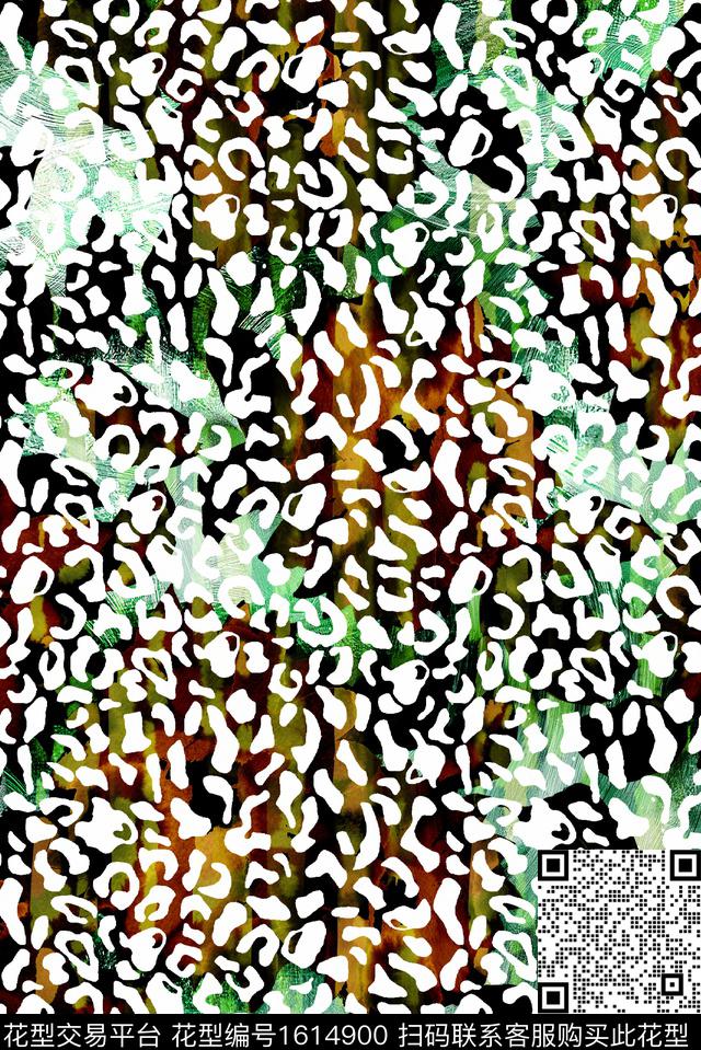 晕染底纹动物纹数码印花华亿平台下载（图片编号: 1614900） - 瓦栏（Walan）