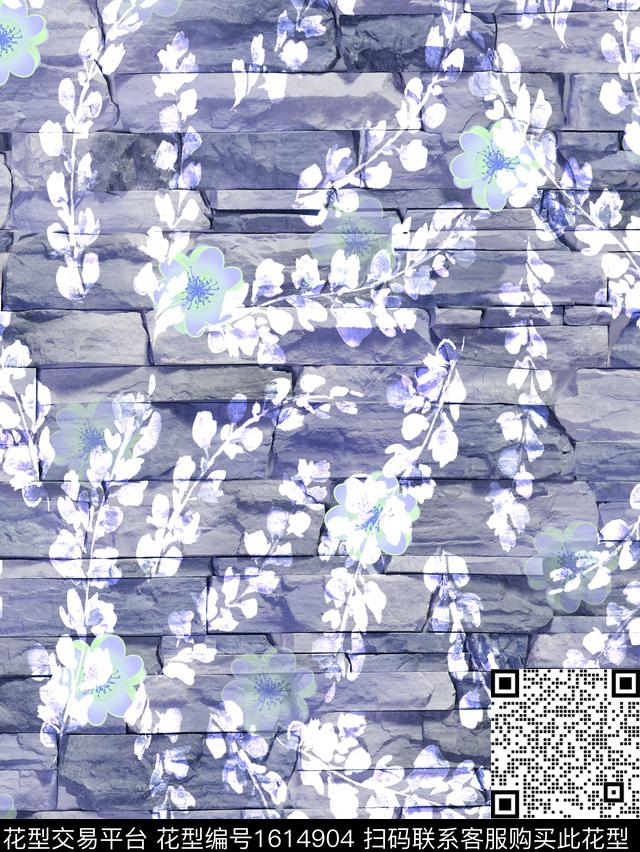 小清新小碎花水彩花卉数码印花华亿平台下载（图片编号: 1614904） - 瓦栏（Walan）