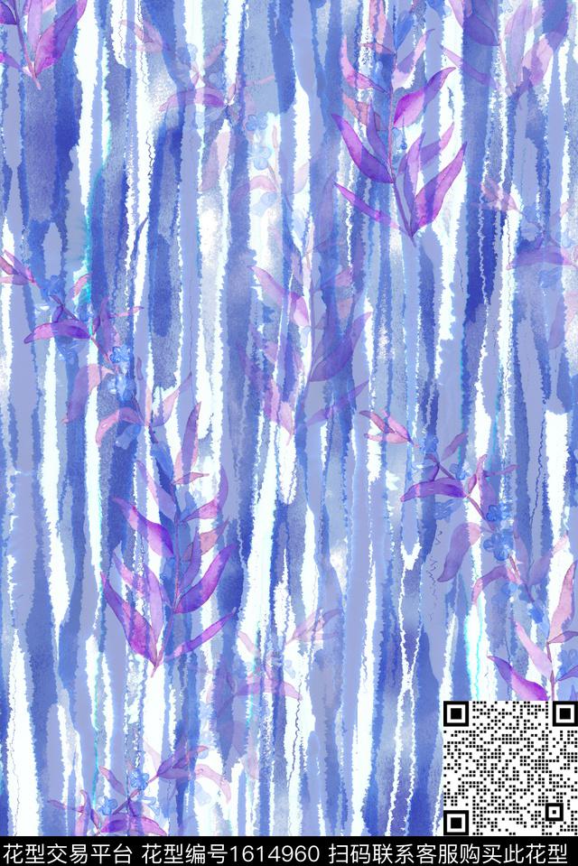 晕染肌理小碎花水彩花卉数码印花华亿平台下载（图片编号: 1614960） - 瓦栏（Walan）