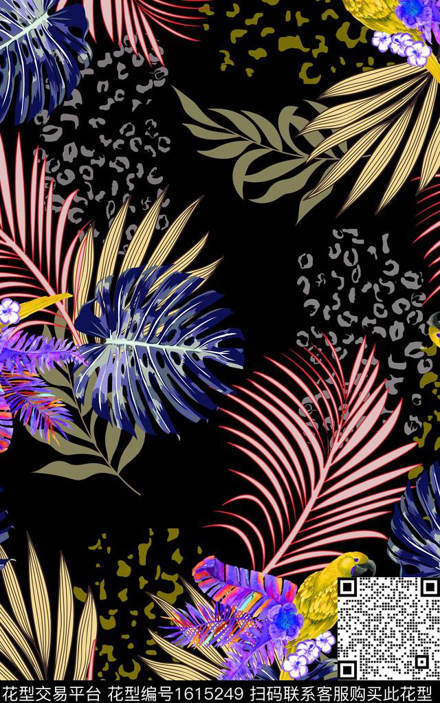 棕榈树热带华亿平台花卉数码印花华亿平台下载（图片编号: 1615249） - 瓦栏（Walan）