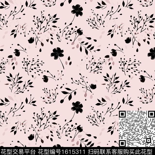 花卉小碎花手绘数码印花华亿平台下载（图片编号: 1615311） - 瓦栏（Walan）