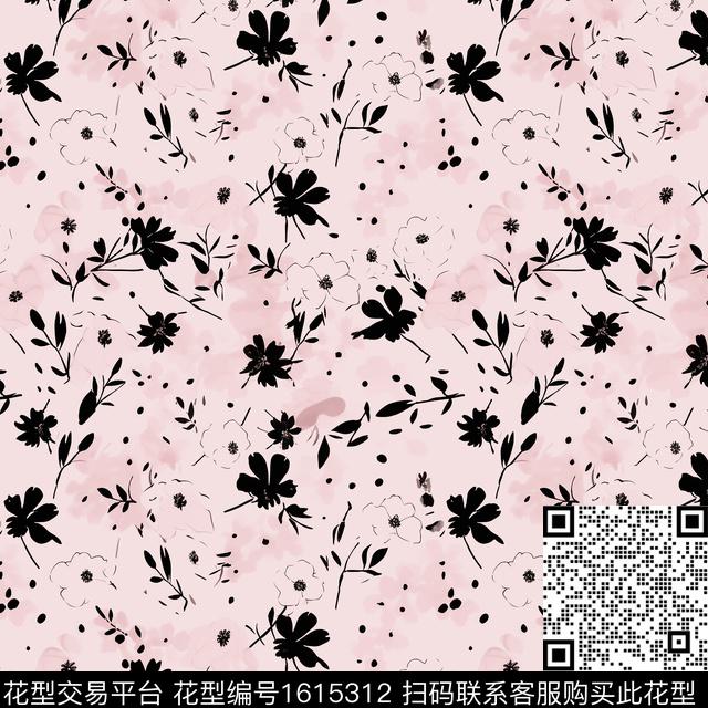 花卉影花小碎花数码印花华亿平台下载（图片编号: 1615312） - 瓦栏（Walan）