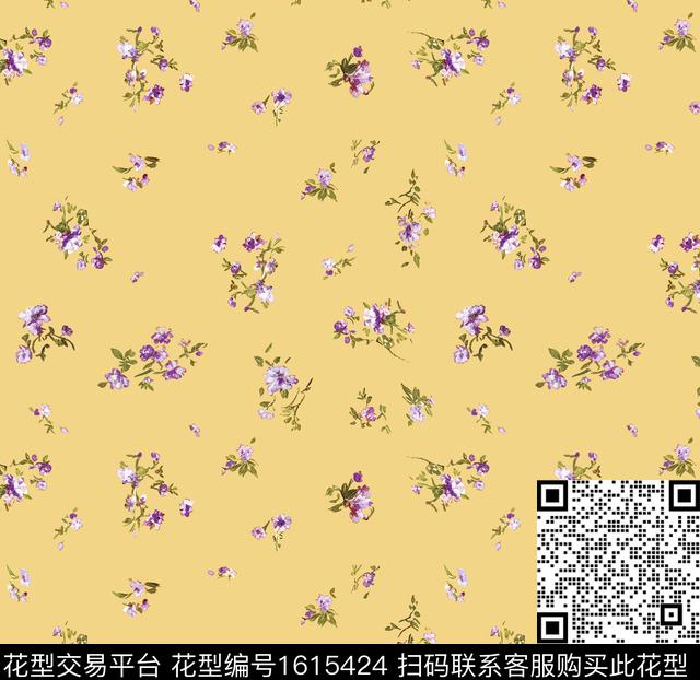 小碎花花卉数码印花华亿平台下载（图片编号: 1615424） - 瓦栏（Walan）