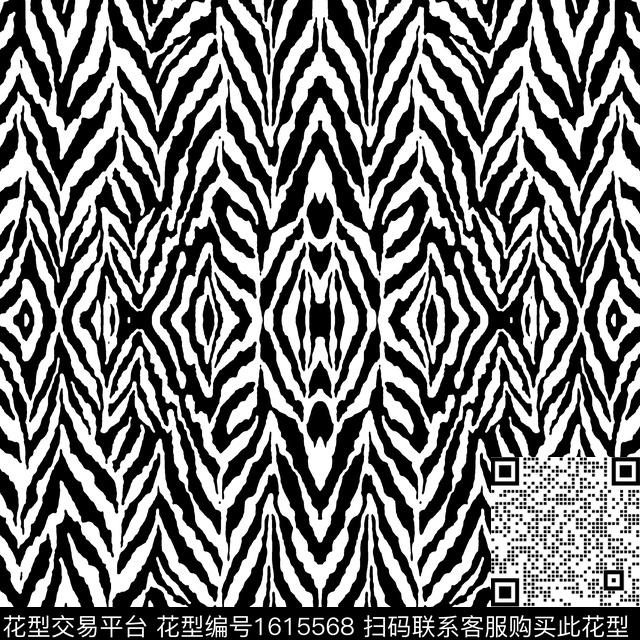 对称线条画黑白条纹传统印花华亿平台下载（图片编号: 1615568） - 瓦栏（Walan）
