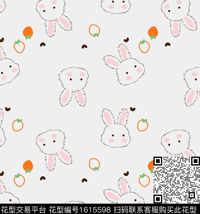 兔子趣味可爱传统印花华亿平台下载（图片编号: 1615598） - 瓦栏（Walan）