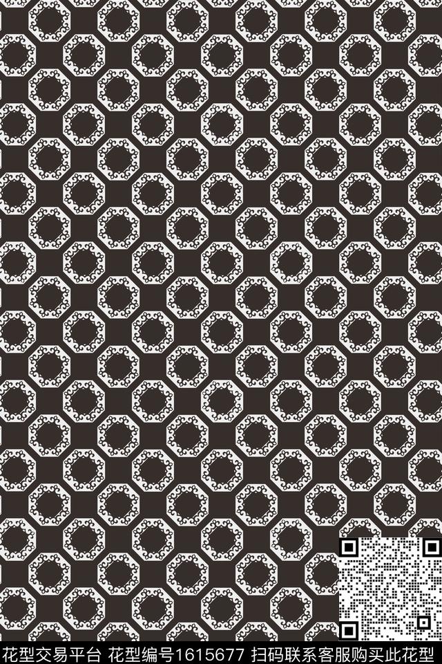 民族纹样几何黑白华亿平台传统印花华亿平台下载（图片编号: 1615677） - 瓦栏（Walan）