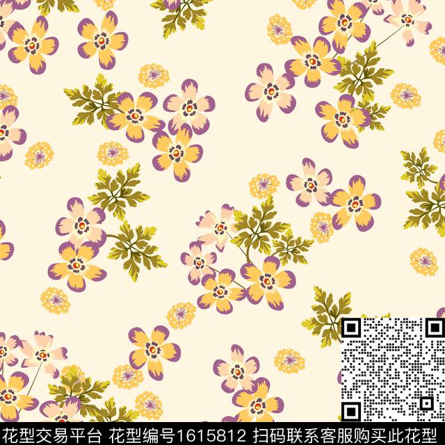 花卉春夏华亿平台小碎花传统印花华亿平台下载（图片编号: 1615812） - 瓦栏（Walan）